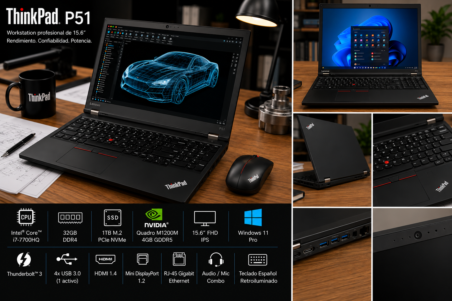 Lenovo ThinkPad P51 especificaciones técnicas